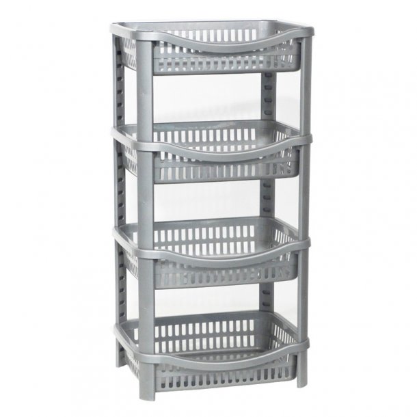Fruit rack with 4 shelves Silver