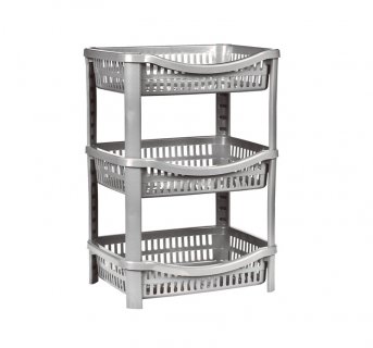 Fruit rack with 3 shelves Silver