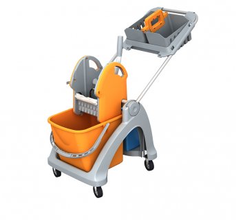 Professional single trolley with hotel basket