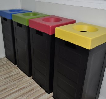 Recycling bin Black 70lt CUBO RECYCLING colored cover