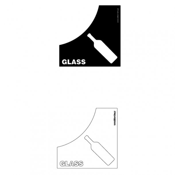 Recycle vinyl sticker GLASS-White