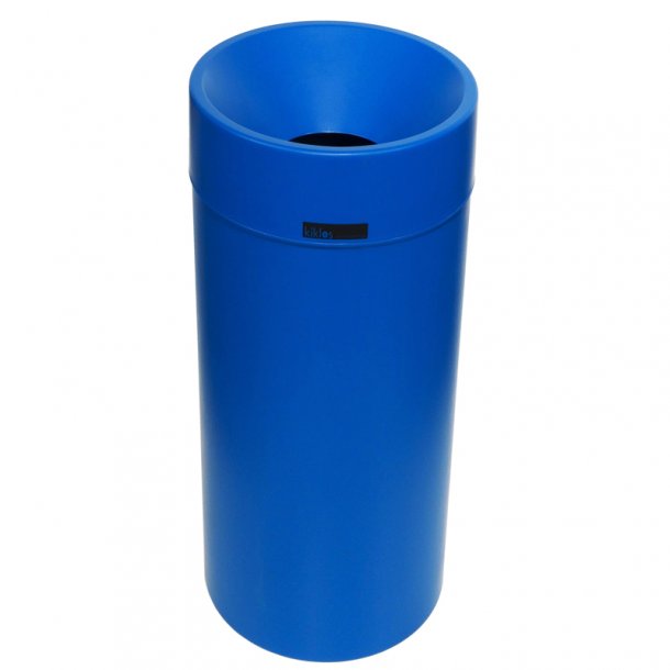 Recycling bin DECO OPEN TOP full color 36lt with opening in the lid. In Aegean Blue color.