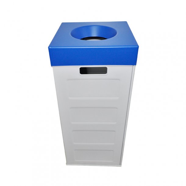 Recycling bin grey beige CUBO RECYCLING 70lt with colored lid-Aegean Blue