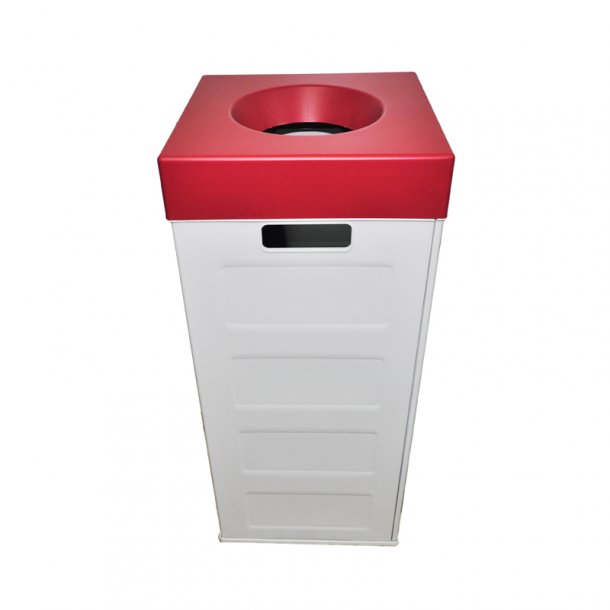 Recycling bin grey beige CUBO RECYCLING 70lt with colored lid-Cherry